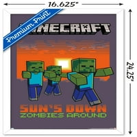 Minecraft - зомбита около стенен плакат, 14.725 22.375