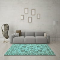Ahgly Company Indoor Square Oriental Light Blue Modern Area Rugs, 5 'квадрат
