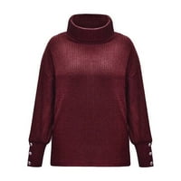 Допълнителни дълги пуловери върхове дълъг пуловер пуловер свободен женски ръкав бутон плетена водола