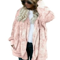 Абтел дамско яке качулато палто ежедневни Връхни дрехи Дамски топли зимни палта розови 4ХЛ