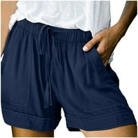 Дамски плюс размер летни къси панталони удобни еластични талии за талия