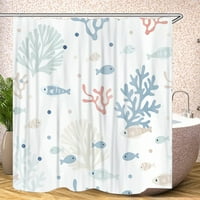 Завеса за душ модна цветна промивана полиестерна тъкан за душ завеса с куки, комплект за известна къща