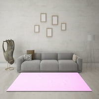 Ahgly Company Indoor Rectangle Solid Pink Modern Area Rugs, 8 '10'