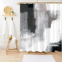 Черно бяло сиво сиво завеса за душ 60wx71h абстрактна изкуство картина омбре четка удари съвременни полиестерни водоустойчиви плат баня завеса с куки