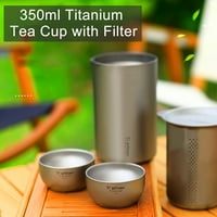 350 мл титанов двоен слой домашна чаша за чай с Филтър капак къмпинг машина за чай